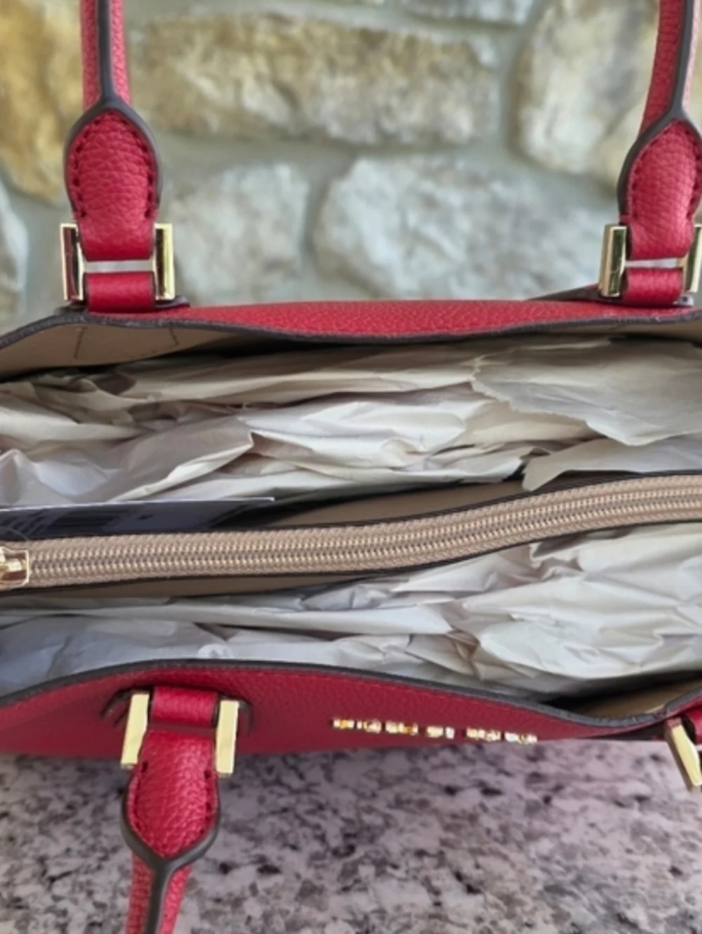 Michael Kors Adele Medium Red Satchel